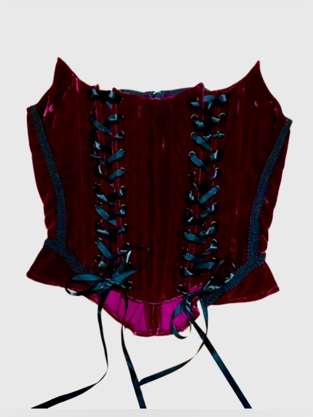 GRAIL Lip Service Blacklist burgundy velvet Sleeping Beauty corset NWT 90s Goth